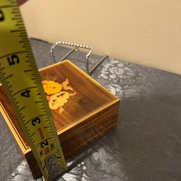 Brown and Yellow Floral Wooden Decor Accent box - Picture 6 of 7